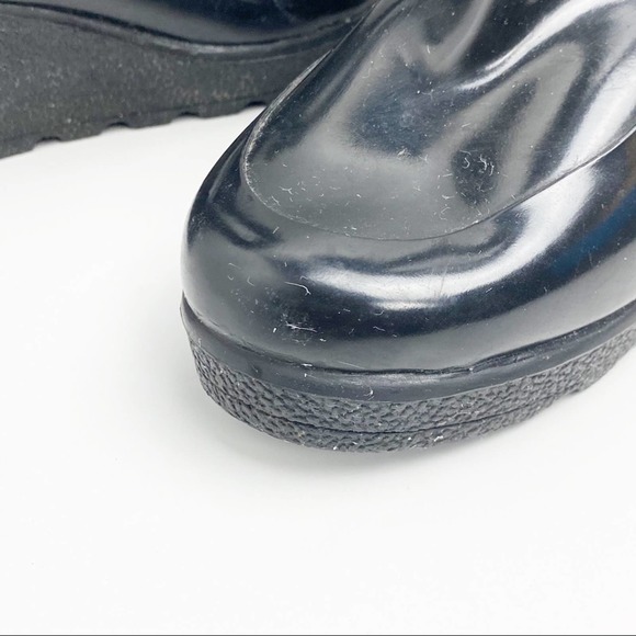SPERRY Black Top Sider Herringbone Wedge Rain Boots, Size 7 - Picture 8 of 12